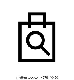 Shopping bag mini line, icon, background and graphic. The icon is black and white, linear  flat, vector, pixel perfect, minimal, suitable for web and print. 