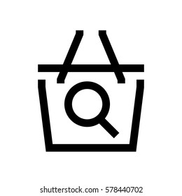 Shopping bag mini line, icon, background and graphic. The icon is black and white, linear  flat, vector, pixel perfect, minimal, suitable for web and print. 