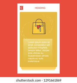Shopping bag  mobile vertical banner design design. Vector
