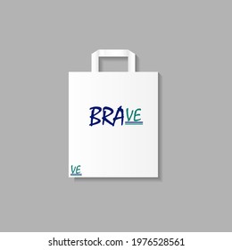 Shopping Bag Mockup. Empty White Cloth Pouch. Shopping Product Packs For Company Branding Templates.