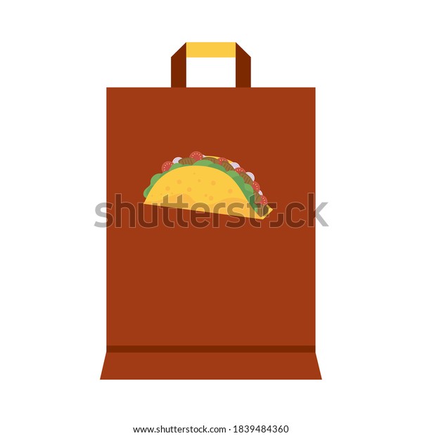 Download Shopping Bag Mockup Taco Mexican Food Stock Vector Royalty Free 1839484360