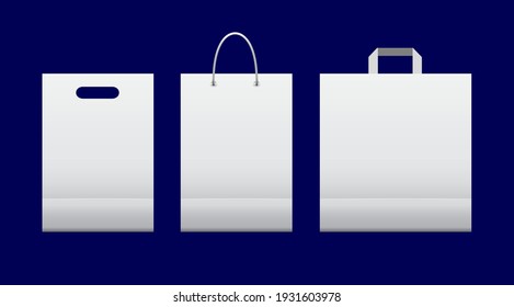 Shopping bag mockups 3d. blank white. Vector illustration