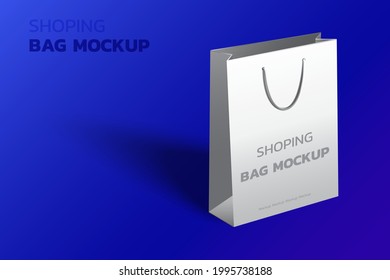 Bolsas de compras simuladas 3d. blanco en blanco. Ilustración del vector