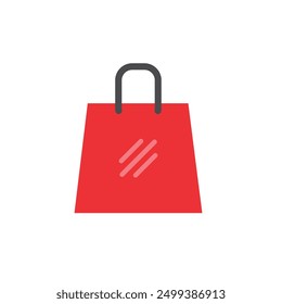 Shopping bag modern flat icon vector. Isolated on white background.