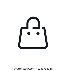 Shopping Bag Modern Simple Outline Vector Icon
