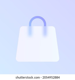 shopping bag morphism trendy style icon. shopping bag color vector icon with blur, transparent glass and purple gradient. for web and ui design, mobile apps