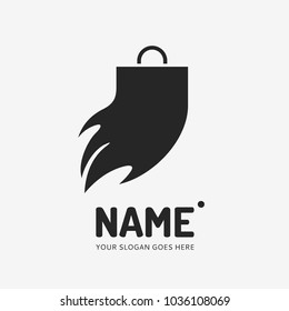 Shopping bag, motion. Vector logo design. Business concept icon.