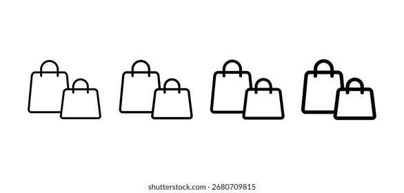 Elemento de icono de línea múltiple de bolsa de compras