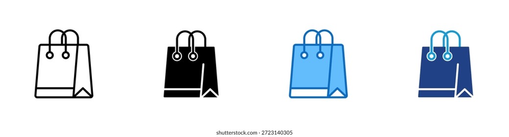 Einkaufstasche Multiple Style Icon Design Vector - Tasche, die Waren, Einzelhandel, Verpackung oder Kunden kaufen