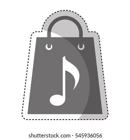 shopping bag with music note vector illustration design