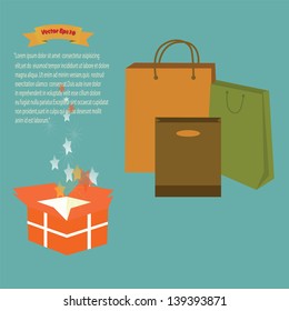 shopping bag on season greeting,vector eps10