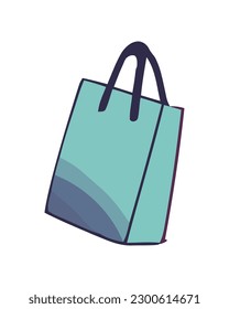 Bolsa de compras sobre icono de fondo blanco aislado