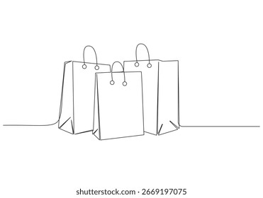 Einkaufstasche One Continuous Line Drawing
