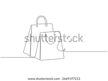 Shopping bag One Continuous Line Drawing