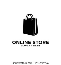 shopping bag. online shop logo vector icon