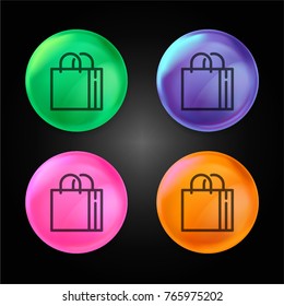 Shopping Bag Open crystal ball design icon in green - blue - pink and orange.