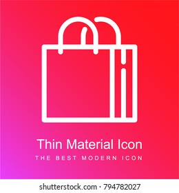 Shopping Bag Open red and pink gradient material white icon minimal design
