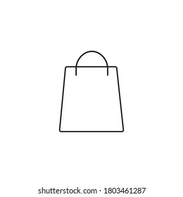Icono de contorno de la bolsa de compras. signo de estilo lineal para concepto móvil y diseño web. Icono de vector de línea simple de bolsa de papel. Símbolo, ilustración del logotipo. Gráficos vectoriales perfectos para píxeles