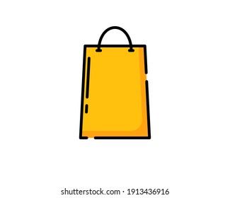 Shopping bag outline icon. linear style sign for mobile concept and web design. Paper bag simple line vector icon. Symbol, logo illustration. Pixel perfect vector graphics.