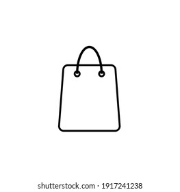 Shopping bag outline icon. linear style sign for mobile concept and web design. Paper bag simple line vector icon. Symbol, logo illustration. Pixel perfect vector graphics