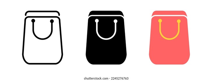 Shopping bag outline icon. linear style sign for mobile concept and web design. Paper bag simple line vector icon. Symbol, logo illustration. Pixel perfect vector graphics eps 10