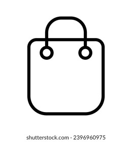 Shopping bag outline icon. linear style sign for mobile concept and web design. Paper bag simple line vector icon. Symbol, logo illustration. Pixel perfect vector graphics