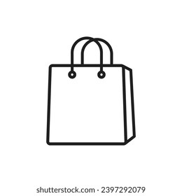 Shopping bag outline icon. linear style sign for mobile concept and web design. Paper bag simple line vector icon. Symbol, logo illustration. vector graphics