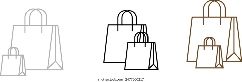 Shopping bag outline icon. linear style sign for mobile concept and web design. Paper bag simple line vector icon. Symbol, logo illustration. Pixel perfect vector graphics