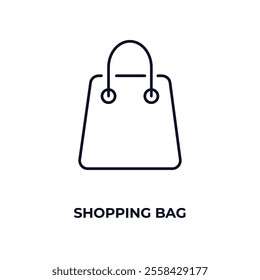 shopping bag outline icon. Linear vector from ai and tech concept. Thin line shopping bag icon isolated on white background