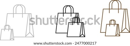 Shopping bag outline icon. linear style sign for mobile concept and web design. Paper bag simple line vector icon. Symbol, logo illustration. Pixel perfect vector graphics