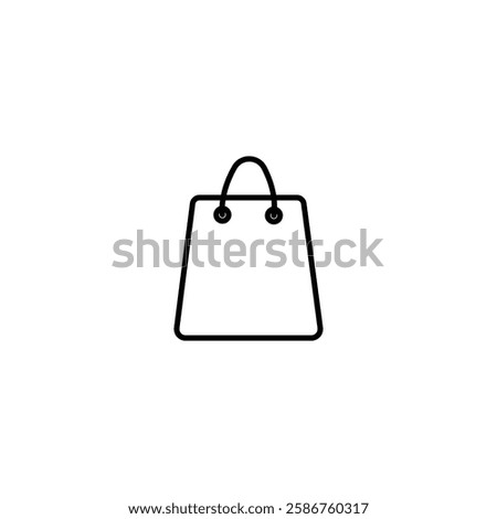 Shopping bag outline icon. linear style sign for mobile concept and web design. Paper bag simple line vector icon. Symbol, logo illustration. Pixel perfect vector