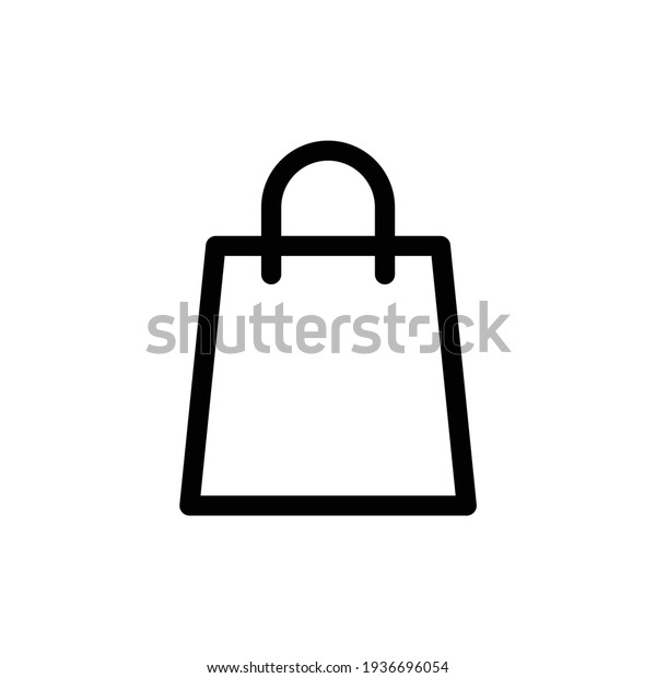 Shopping Bag Outline Icon Linear Style Stock Vector (Royalty Free