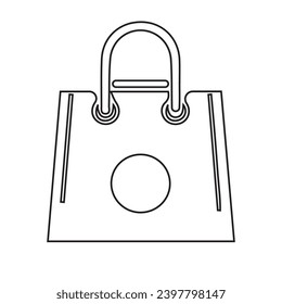 Shopping bag outline icon. A simple line vector icon of a paper bag. Illustration of a symbol or logo. Vector illustrations with pixel-perfect clarity