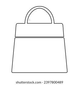Umriss-Symbol für Einkaufstaschen. Eine einfache Linie, Vektorsymbol einer Papiertüte. Illustration eines Symbols oder Logos. Vektorgrafiken mit pixelperfekter Klarheit