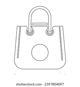 Shopping bag outline icon. A simple line vector icon of a paper bag. Illustration of a symbol or logo. Vector illustrations with pixel-perfect clarity