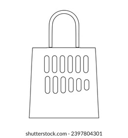 Shopping bag outline icon. A simple line vector icon of a paper bag. Illustration of a symbol or logo. Vector illustrations with pixel-perfect clarity