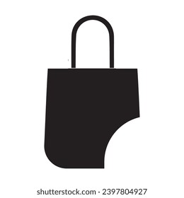Shopping bag outline icon. A simple line vector icon of a paper bag. Illustration of a symbol or logo. Vector illustrations with pixel-perfect clarity