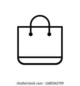 Bolsa de compra con vector de icono de contorno