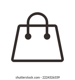 Shopping bag outline icon vector isolated on white background for graphic design, logo, web site, social media, mobile app, illustration