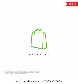 Icono del logotipo del contorno de la bolsa de compra. signo de estilo lineal para concepto móvil y diseño web. Icono de vector de línea simple de bolsa de papel. Símbolo, ilustración del logotipo.