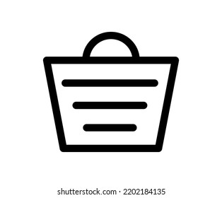 Shopping bag outline simple vector icon. linear style sign for mobile concept and web design. Symbol, logo illustration. Pixel perfect graphic.