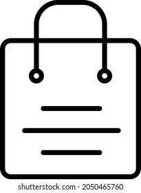 Shopping Bag Outline Vector Icon Design
