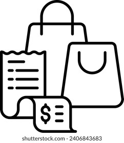 shopping bag Outline vector illustration icon
