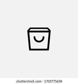 shopping bag outlined package icon vector illustrator sign