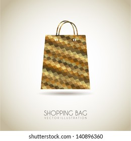 shopping bag over bronze background vector illustration