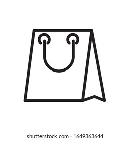 bolsa de compra sobre fondo blanco, icono de estilo de línea, ilustración vectorial