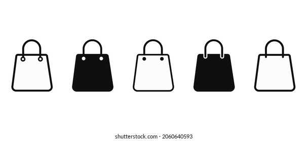 Shopping bag and packages icons set vector