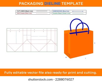 Shopping bag Packaging Dieline Template