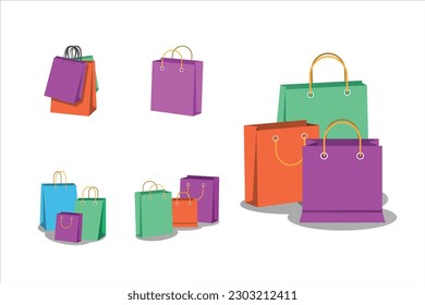 Vector de ilustración de empaquetado de bolso de compra