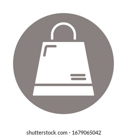 shopping bag paper block style icon vector illustration design
